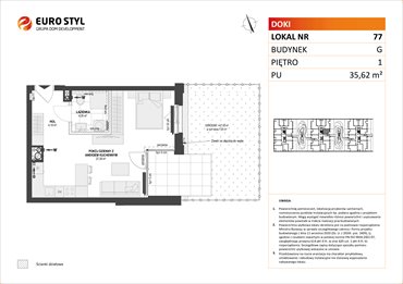 rzut mieszkanie na sprzedaż 36m2 mieszkanie Gdańsk, Śródmieście, ks. Jerzego Popiełuszki/Rybaki Górne