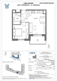 rzut mieszkanie na sprzedaż 39m2 mieszkanie Łódź, Pomorska 108
