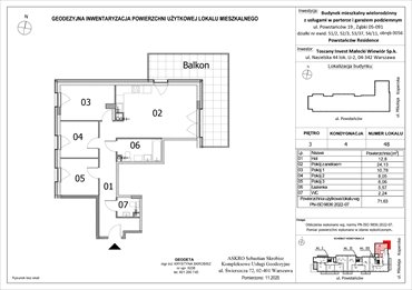 rzut mieszkanie na sprzedaż 72m2 mieszkanie Ząbki, Powstańców 19