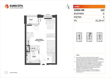 rzut mieszkanie na sprzedaż 31m2 mieszkanie Gdańsk, Śródmieście, ks. Jerzego Popiełuszki/Rybaki Górne