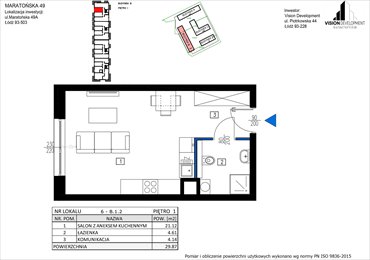 rzut mieszkanie na sprzedaż 30m2 mieszkanie Łódź, Retkinia, Maratońska 49C