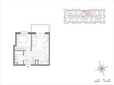rzut mieszkanie na sprzedaż 35m2 mieszkanie Kraków, Mistrzejowice, os.Piastów 75