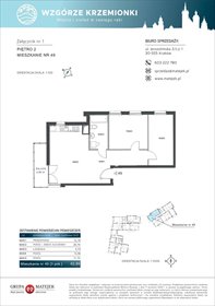 rzut mieszkanie na sprzedaż 63m2 mieszkanie Kraków, Podgórze, Jerozolimska 4
