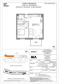 rzut mieszkanie na sprzedaż 41m2 mieszkanie Wrocław, Fabryczna, Białowieska 91a