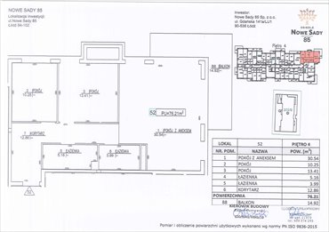 rzut mieszkanie na sprzedaż 76m2 mieszkanie Łódź, Polesie, Nowe Sady 85
