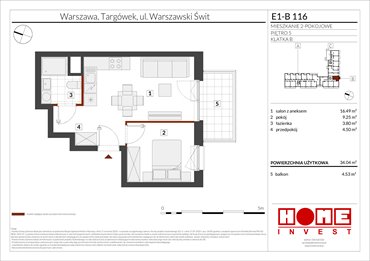 rzut mieszkanie na sprzedaż 34m2 mieszkanie Warszawa, Targówek, ul. Warszawski Świt