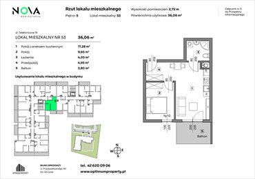 rzut mieszkanie na sprzedaż 36m2 mieszkanie Łódź, Śródmieście, ul. Telefoniczna 19