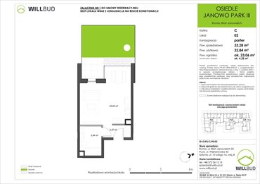 rzut mieszkanie na sprzedaż 33m2 mieszkanie Rumia, Janowo, Błoń Janowskich