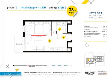 rzut lokal użytkowy na sprzedaż 32m2 lokal użytkowy Gąski, Nadbrzeżna 52