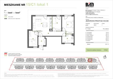 rzut mieszkanie na sprzedaż 72m2 mieszkanie Warszawa, Wawer, Jeziorowa