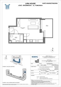rzut mieszkanie na sprzedaż 28m2 mieszkanie Łódź, Pomorska 108