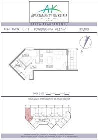 rzut mieszkanie na sprzedaż 48m2 mieszkanie Władysławowo, Żeromskiego 27