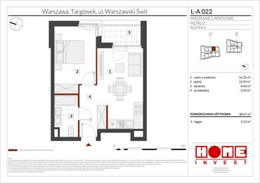 rzut mieszkanie na sprzedaż 38m2 mieszkanie Warszawa, Targówek, ul. Warszawski Świt