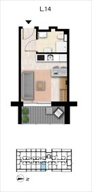 rzut mieszkanie na sprzedaż 21m2 mieszkanie Grzybowo, Nadmorska 98 -106