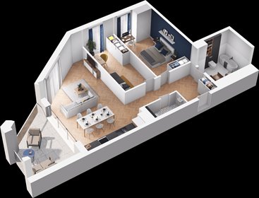 rzut mieszkanie na sprzedaż 76m2 mieszkanie Poznań, Łazarz, ul. Kolejova 1a-d