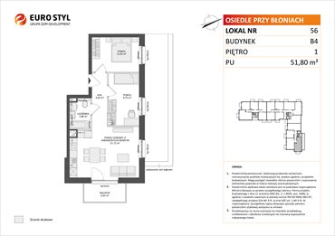 rzut mieszkanie na sprzedaż 52m2 mieszkanie Rumia, Janowo, Błoń Janowskich