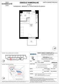 rzut mieszkanie na sprzedaż 27m2 mieszkanie Warszawa, Powstańców Śląskich