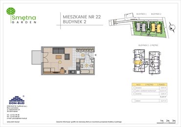 rzut mieszkanie na sprzedaż 32m2 mieszkanie Kraków, Bronowice Wielkie, Smętna 1