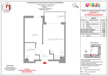 rzut mieszkanie na sprzedaż 34m2 mieszkanie Warszawa, Ursus, ul. Posąg 7 Panien