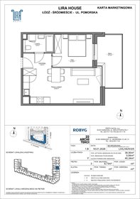 rzut mieszkanie na sprzedaż 40m2 mieszkanie Łódź, Pomorska 108