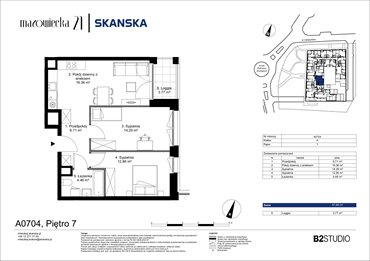 rzut mieszkanie na sprzedaż 58m2 mieszkanie Kraków, Krowodrza, ul. Mazowiecka 21