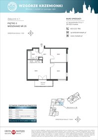rzut mieszkanie na sprzedaż 50m2 mieszkanie Kraków, Podgórze, Jerozolimska 4