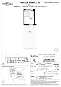 rzut mieszkanie na sprzedaż 27m2 mieszkanie Warszawa, Powstańców Śląskich