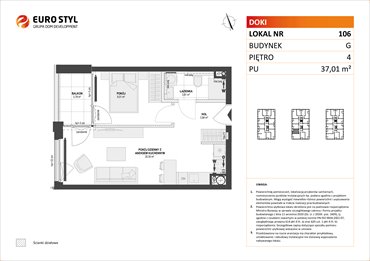 rzut mieszkanie na sprzedaż 37m2 mieszkanie Gdańsk, Śródmieście, ks. Jerzego Popiełuszki/Rybaki Górne