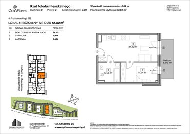 rzut mieszkanie na sprzedaż 42m2 mieszkanie Łódź, Widzew, Przybyszewskiego 292-300