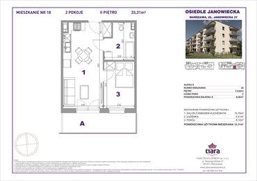 rzut mieszkanie na sprzedaż 33m2 mieszkanie Warszawa, Targówek, Janowiecka 27
