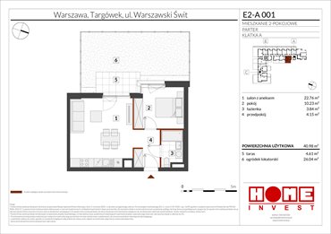 rzut mieszkanie na sprzedaż 41m2 mieszkanie Warszawa, Targówek, ul. Warszawski Świt