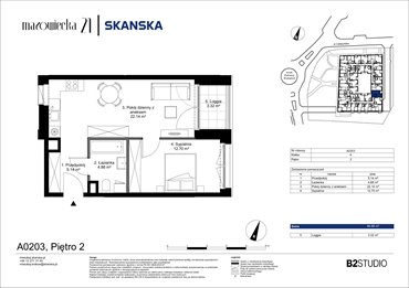 rzut mieszkanie na sprzedaż 45m2 mieszkanie Kraków, Krowodrza, ul. Mazowiecka 21