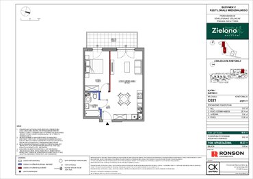 rzut mieszkanie na sprzedaż 46m2 mieszkanie Warszawa, Mokotów, ul. Polska 10