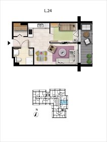 rzut mieszkanie na sprzedaż 38m2 mieszkanie Grzybowo, Nadmorska 98 -106