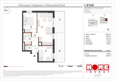 rzut mieszkanie na sprzedaż 52m2 mieszkanie Warszawa, Targówek, ul. Warszawski Świt