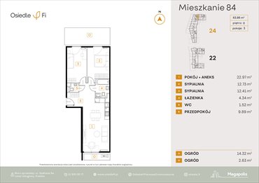 rzut mieszkanie na sprzedaż 64m2 mieszkanie Kraków, Rzemieślnicza 22-24