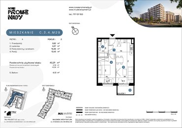 rzut mieszkanie na sprzedaż 40m2 mieszkanie Wrocław, Kleczków, ul. Czochralskiego/ Miłosza