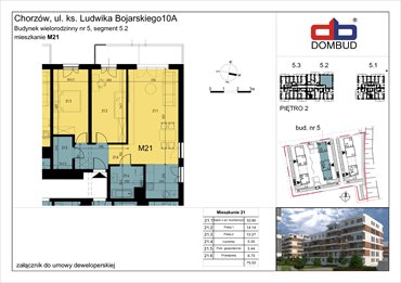 rzut mieszkanie na sprzedaż 76m2 mieszkanie Chorzów, Chorzów Stary, Bojarskiego 8, 10, 12