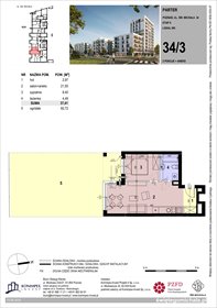 rzut mieszkanie na sprzedaż 37m2 mieszkanie Poznań, Komandoria, Świętego Michała 36