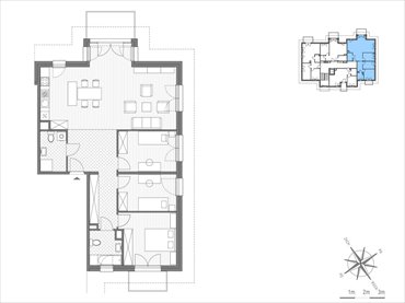 rzut mieszkanie na sprzedaż 100m2 mieszkanie Kraków, Bronowice Wielkie, ul.Stawowa 246
