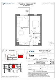 rzut mieszkanie na sprzedaż 42m2 mieszkanie Wrocław, Stare Miasto, Trzemeska
