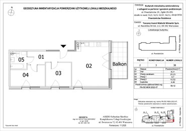 rzut mieszkanie na sprzedaż 58m2 mieszkanie Ząbki, Powstańców 19