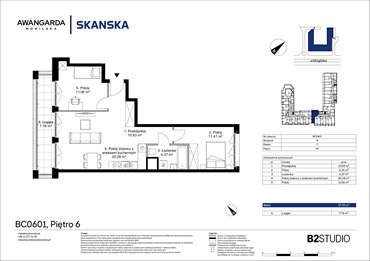 rzut mieszkanie na sprzedaż 58m2 mieszkanie Kraków, Prądnik Czerwony, Mogilska 126