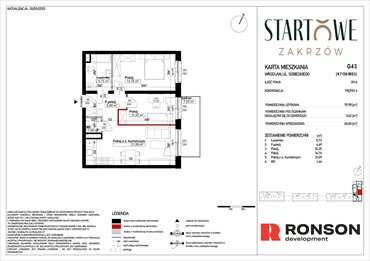 rzut mieszkanie na sprzedaż 61m2 mieszkanie Wrocław, Psie Pole, Zatorska, róg Sobieskiego
