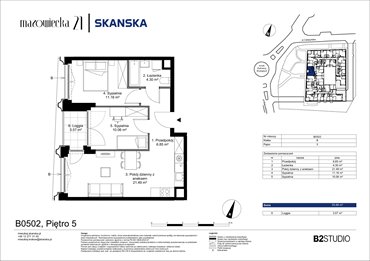 rzut mieszkanie na sprzedaż 54m2 mieszkanie Kraków, Krowodrza, ul. Mazowiecka 21
