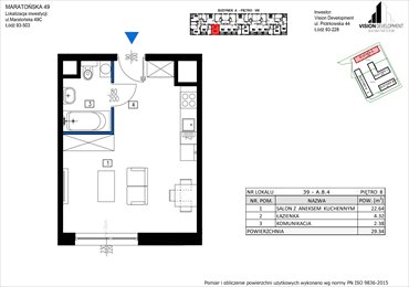 rzut mieszkanie na sprzedaż 29m2 mieszkanie Łódź, Retkinia, Maratońska 49C