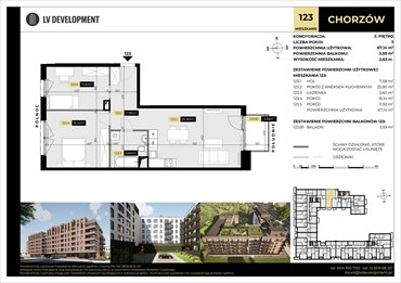 rzut mieszkanie na sprzedaż 67m2 mieszkanie Chorzów, 3 Maja 94'