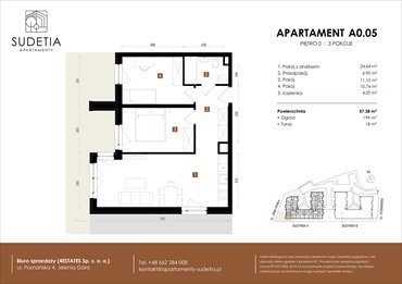 rzut mieszkanie na sprzedaż 57m2 mieszkanie Jelenia Góra, POZNAŃSKA 4