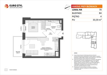 rzut mieszkanie na sprzedaż 34m2 mieszkanie Rumia, Janowo, Błoń Janowskich