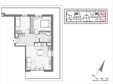 rzut mieszkanie na sprzedaż 57m2 mieszkanie Kraków, ul.Glogera 9,11